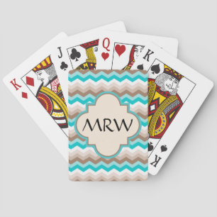 Jeu De Cartes Plage Chevron Zigzag Monogram