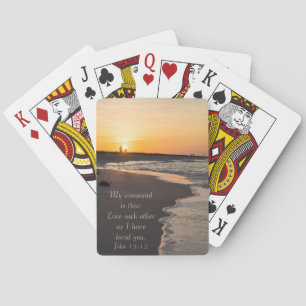 Jeu De Cartes Plage De Marche En Couple À Sunrise John 15 12