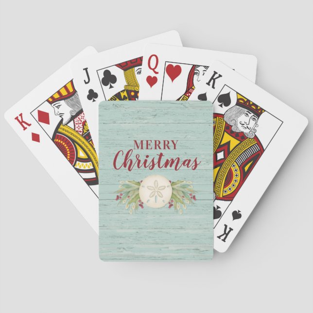 Jeu De Cartes Plage de Noël moderne personnalisée (dos)