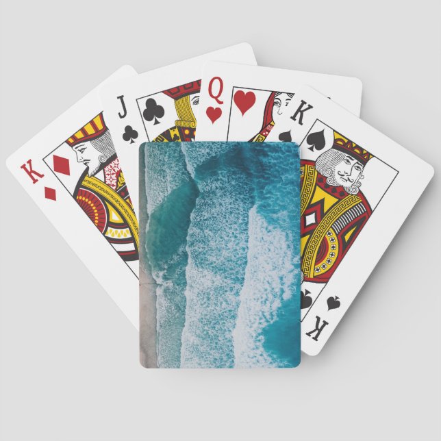 Jeu De Cartes Plage de sable des vagues de l'océan bleu (dos)