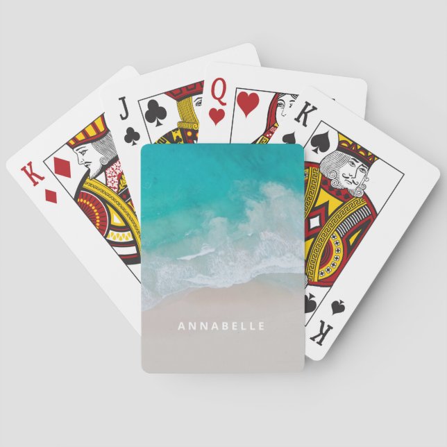 Jeu De Cartes plage de sable tropical océan vagues ensoleillées  (dos)