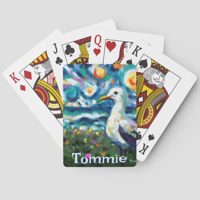Jeu De Cartes Plage de style Seagull Van Gogh Personnalisée (dos)