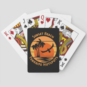 Jeu De Cartes Plage de Tenerife Style Rétro Jouer des cartes