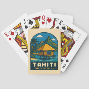 Jeu De Cartes Plage du Vintage voyage rétro Tahiti Polynésie fra