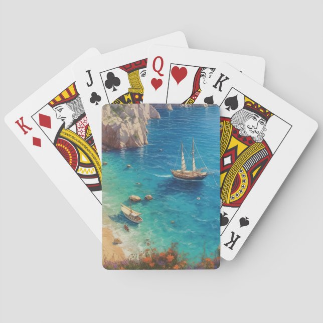 Jeu De Cartes Plage en Grèce  (dos)