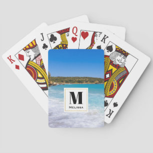 Jeu De Cartes Plage exotique Île tropicale Paradis Monogramme
