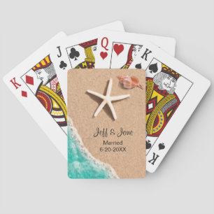 Jeu De Cartes Plage Mariage Thème Jouer Cartes