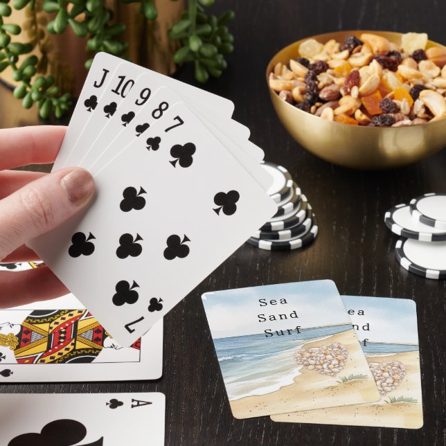 Jeu De Cartes Plage Océan Coquillages Cœur (In Situ)