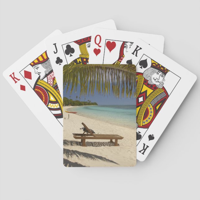 Jeu De Cartes Plage, palmiers et transat (dos)