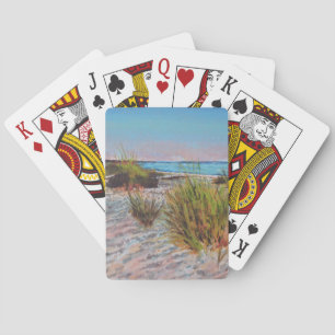 Jeu De Cartes Plage Peinture côtière rose
