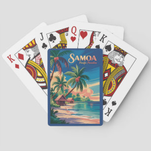 Jeu De Cartes Plage samoane Illustration de voyage Art samoan Vi