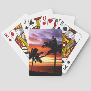 Jeu De Cartes Plage tropicale au coucher du soleil