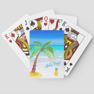 Jeu De Cartes Plage tropicale avec Palm Tree Aloha Jouer aux car