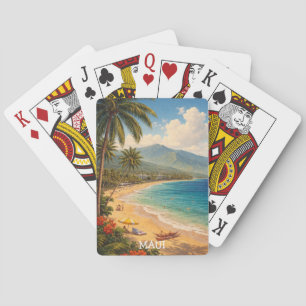 Jeu De Cartes Plage tropicale de Ka'anapali à Maui, voyage vinta