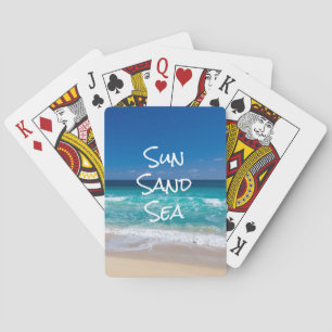 Jeu De Cartes Plage Tropicale Eau Turquoise Soleil Sable Mer