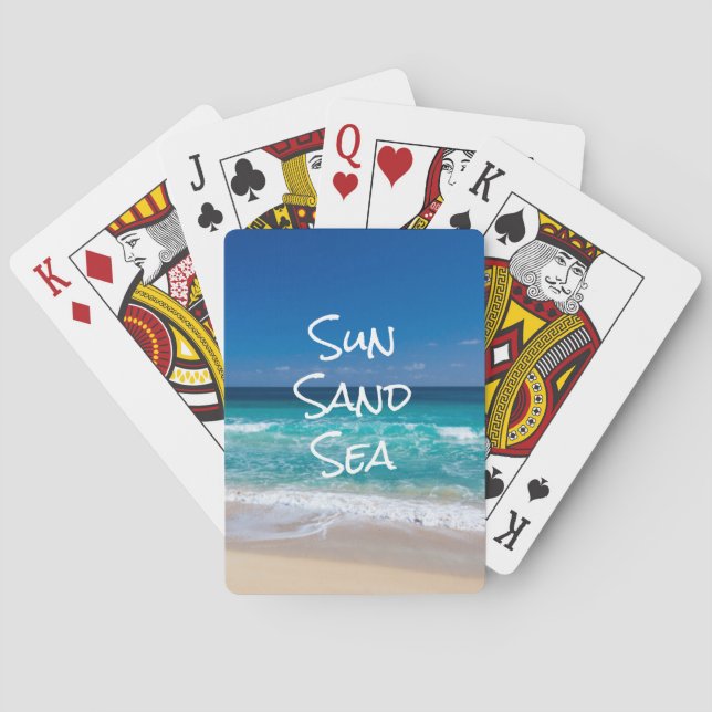 Jeu De Cartes Plage Tropicale Eau Turquoise Soleil Sable Mer (dos)