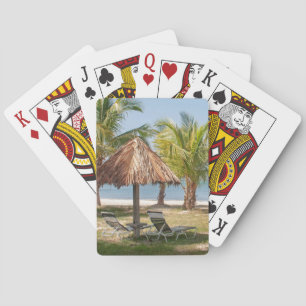 Jeu De Cartes Plage tropicale Palmiers Sable Bleu Mer Calme