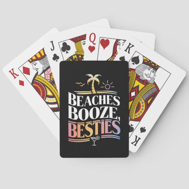 Jeu De Cartes Plages Booze & Besties Coconut Tree été (dos)