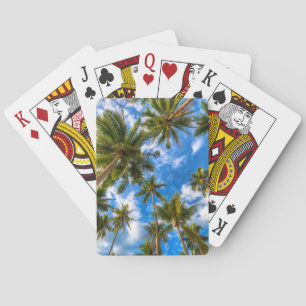 Jeu De Cartes Plages tropicales   Palmiers sur le ciel bleu