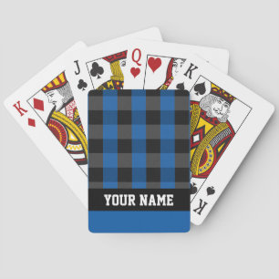 Jeu De Cartes Plaid bleu personnalisé de contrôle de Buffalo
