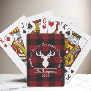 Jeu De Cartes Plaid Buffalo Personnalisé Rouge et Noir