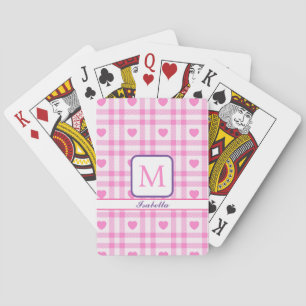 Jeu De Cartes Plaid Modern Pink Heart Collection