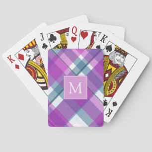 Jeu De Cartes Plaid Monogramme Violet Clair