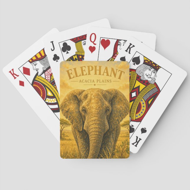 Jeu De Cartes Plaines de l'Acacia à éléphants Faune (dos)