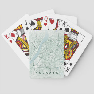 Jeu De Cartes Plan de la ville de Kolkata en Inde, design minima