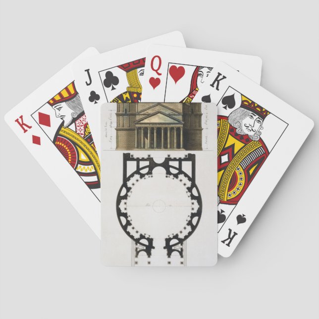 Jeu De Cartes Plan du sol et façade du Panthéon, Rome, de (dos)