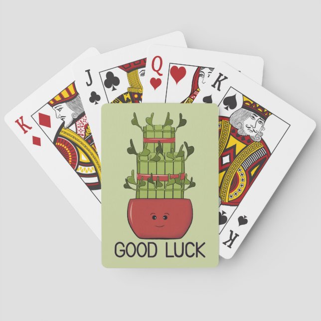 Jeu De Cartes Plante de bambou chanceux avec salutation (dos)