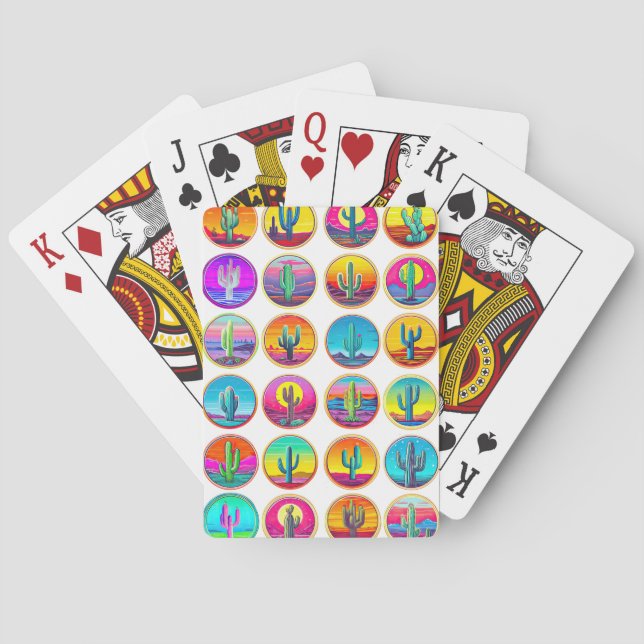 Jeu De Cartes Plantes succulentes de pop art de cactus jardin ja (dos)