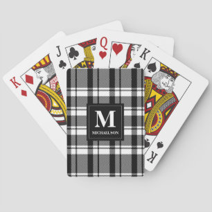 Jeu De Cartes Plaqué noir et blanc monogramme
