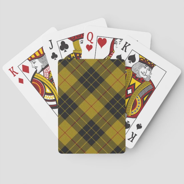 Jeu De Cartes Plaque noire jaune tartan MacLeod (dos)