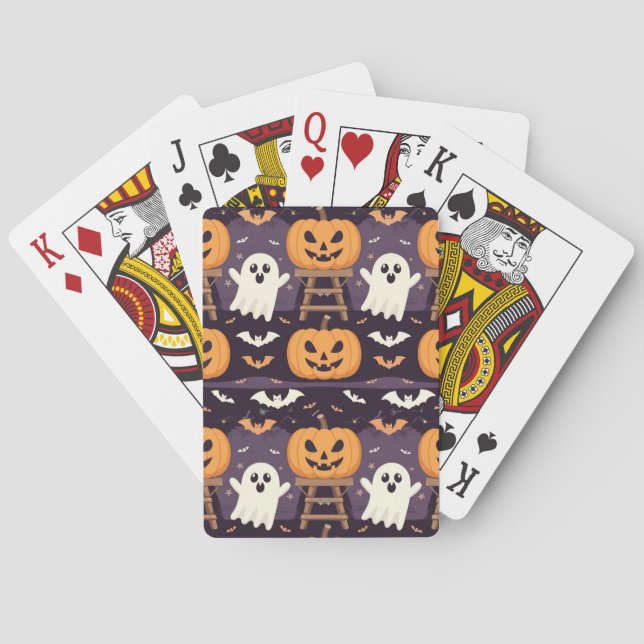 Jeu De Cartes Plateau Citrouille d'Halloween (dos)
