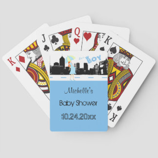 Jeu De Cartes Plateau De Baby shower Bleu Personnalisé De Jouer 
