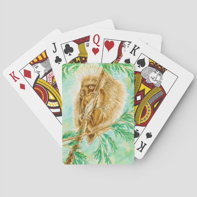 Jeu De Cartes playing cards with a porcupine (dos)