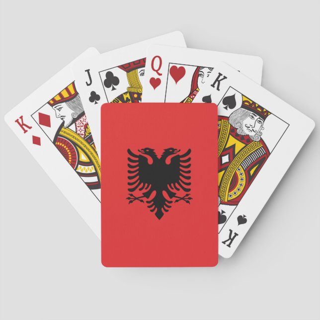 Jeu De Cartes Playing Cards with Flag of Albania (dos)
