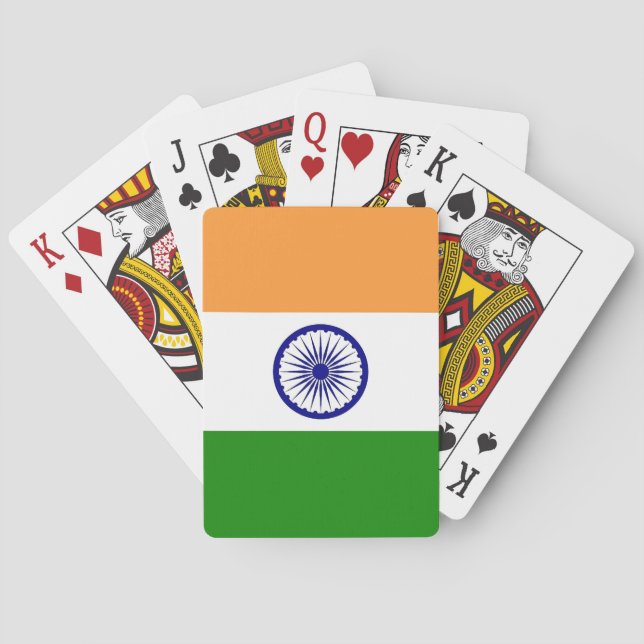 Jeu De Cartes Playing Cards with Flag of India (dos)