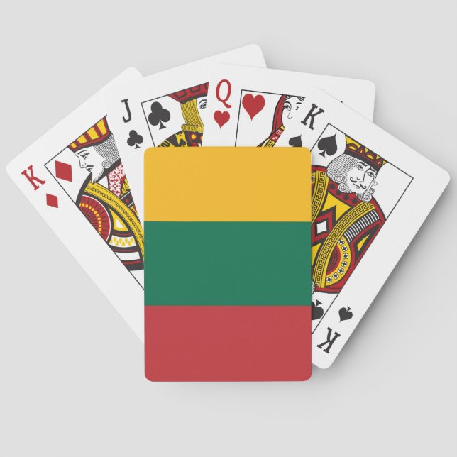 Jeu De Cartes Playing Cards with flag of Lithuania (dos)