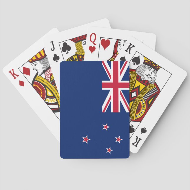 Jeu De Cartes Playing Cards with flag of New Zealand (dos)