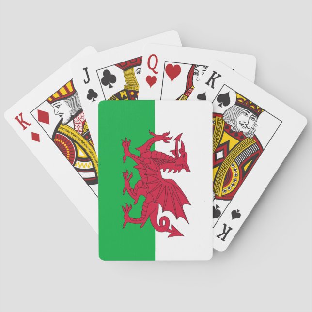Jeu De Cartes Playing Cards with flag of Wales (dos)