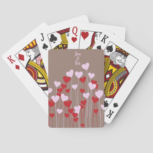 Jeu De Cartes Plein de coeur avec des noms (dos)