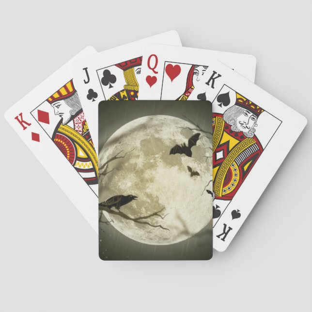 Jeu De Cartes Pleine lune avec chauves-souris et corbeau (dos)