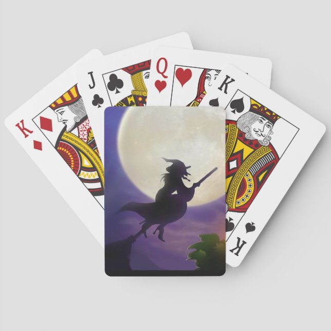 Jeu De Cartes Pleine lune de sorcière d'Halloween (dos)