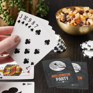 Jeu De Cartes Pleine lune d'Halloween noire et orange