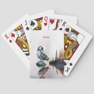 Jeu De Cartes Plongeon majestueux sur un rocher aquarelle person