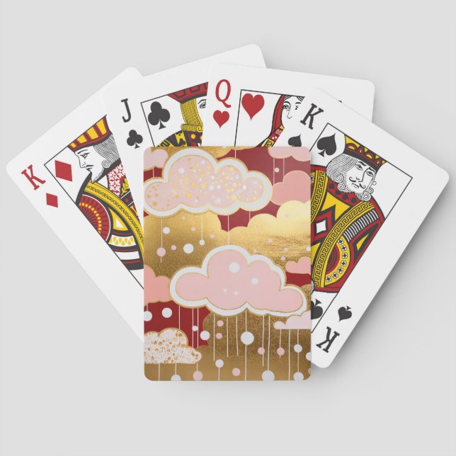 Jeu De Cartes Pluie cramoisie dorée (dos)