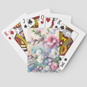 Jeu De Cartes Pluie de printemps Fleur aquarelle Cottagecore