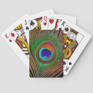 Jeu De Cartes Plume de paon cuivré vibrant